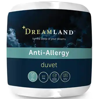 Tesco Dreamland Luxury Anti-Allergy 10.5 Tog Duvet, King offer