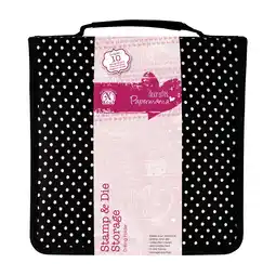 Tesco Papermania Polka Dot Stamp & Die Storage, Black and White, 10 x 10 offer