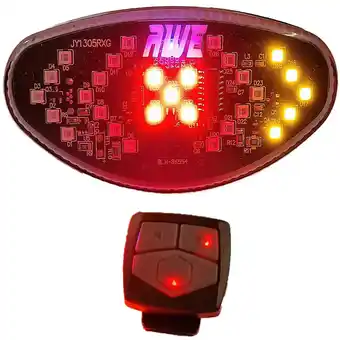 Tesco AWE USB Rechargeable WIRELESS INDICATOR Remote Control 29 LED's Bike Rear Light offer