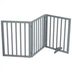 Tesco Living and Home Wooden Foldable Freestanding 3 Panel Pet Gate - Grey offer