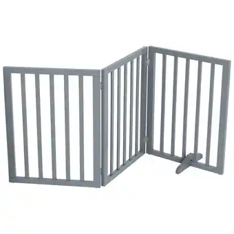 Tesco Living and Home Wooden Foldable Freestanding 3 Panel Pet Gate - Grey offer