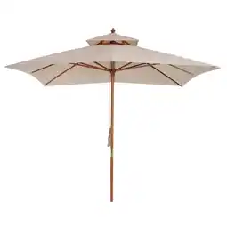 Tesco Outsunny 3m 2-tier Patio Parasol Garden Sun Umbrella Sunshade Bamboo offer