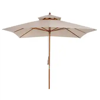 Tesco Outsunny 3m 2-tier Patio Parasol Garden Sun Umbrella Sunshade Bamboo offer