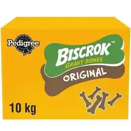 Tesco 10kg Pedigree Dog Treats Biscuits Biscrok Gravy Bones Original Bulk Dog Biscuits offer