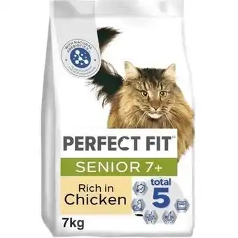 Tesco 7kg Perfect Fit Advanced Nutrition Senior Complete Dry Cat Food Chicken Biscuits offer