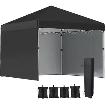 Tesco Outsunny 3m x 3m Pop Up Gazebo with 3 Sidewalls, Weight Bags offer