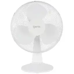 Tesco Igenix DF1610 Portable Desk Fan, 16 Inch, 3 Speed, White offer