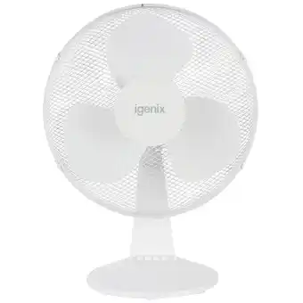 Tesco Igenix DF1610 Portable Desk Fan, 16 Inch, 3 Speed, White offer