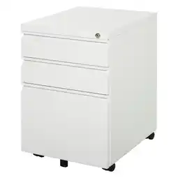 Tesco Vinsetto 3 Drawer Vertical File Cabinet Lockable Metal Filling Cabinet offer