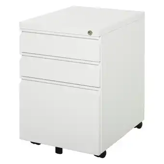 Tesco Vinsetto 3 Drawer Vertical File Cabinet Lockable Metal Filling Cabinet offer