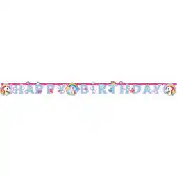 Tesco Unicorn Happy Birthday Letter Banner 179cm offer