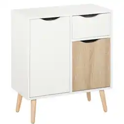 Tesco HOMCOM Floor Cabinet Storage Cupboard Sideboard with Drawer offer