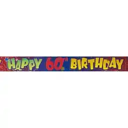 Tesco Happy 60th Birthday Foil Banner 365cm offer