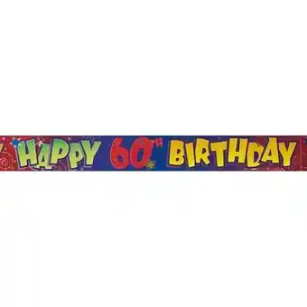 Tesco Happy 60th Birthday Foil Banner 365cm offer