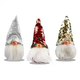 Tesco Assorted Sequin Hat Gonk Christmas Ornament Decoration 16cm offer