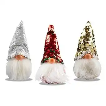 Tesco Assorted Sequin Hat Gonk Christmas Ornament Decoration 16cm offer