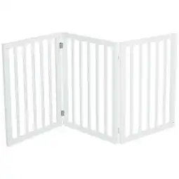 Tesco Living and Home Wooden Foldable Freestanding 3 Panel Pet Gate - White offer