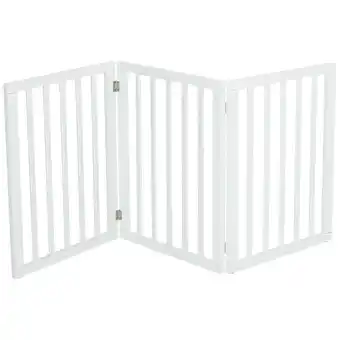 Tesco Living and Home Wooden Foldable Freestanding 3 Panel Pet Gate - White offer