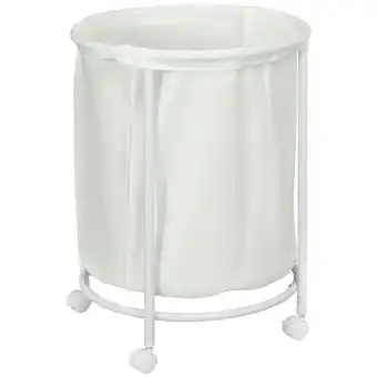 Tesco HOMCOM 100L Round Laundry Hamper with Wheels for Bedroom Bathroom offer