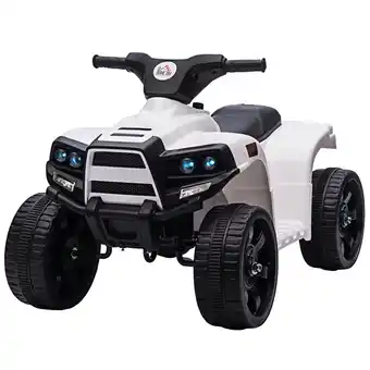 Tesco HOMCOM 6 V Kids Ride on Cars Electric ATV for 18-36 months Toddlers White+Black offer