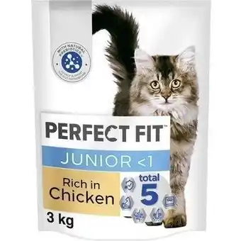 Tesco 3kg Perfect Fit Advanced Nutrition Kitten Complete Dry Cat Food Chicken 4x750g offer