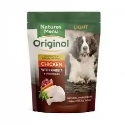 Tesco Natures Menu Dog Light Pouch With Chicken and Rabbit 300g (Pack of 8) offer