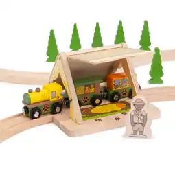 Tesco Bigjigs Rail Wooden Safari Tent Train Set Accessory, Pair With Our Safari Train Set offer