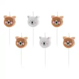 Tesco Bear Birthday Pick Candles - Pack of 6 offer