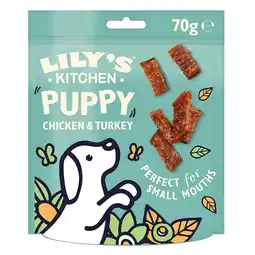 Tesco Lily's Kitchen Dog Puppy ChickenandTurkey Nibbles 70g - Shor (Pack of 8) offer