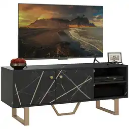 Tesco HOMCOM TV Unit for Living Room, TV Stand, Black Marble offer