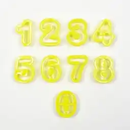 Tesco Lime Green Number Cookie Cutters - Pack of 9 offer