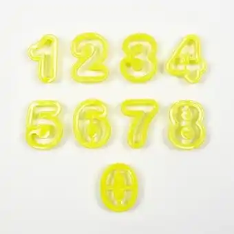 Tesco Lime Green Number Cookie Cutters - Pack of 9 offer