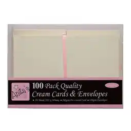 Tesco Anita's Cards/Envelopes (100 Pack), Cream, A6 offer