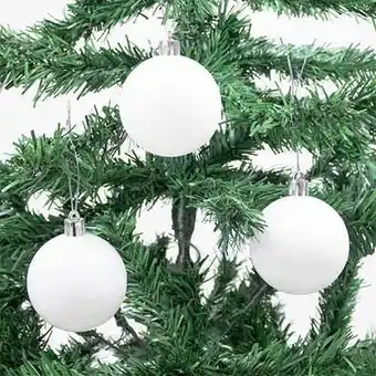 Tesco White Shatterproof Christmas Baubles 6cm - Pack of 6 offer