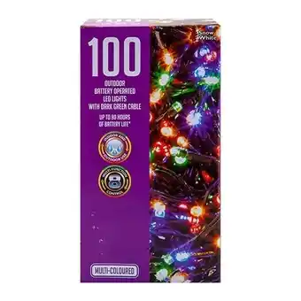 Tesco 100 Multicoloured Battery Operated LED Outdoor Lights offer