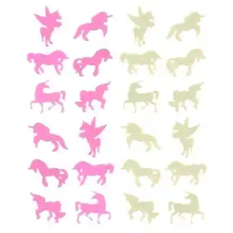 Tesco Stick-On Glow In The Dark Unicorns 5cm - Pack of 24 offer