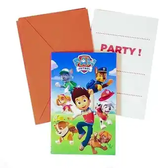 Tesco Paw Patrol Party Invitations with Envelopes - Pack of 6 offer