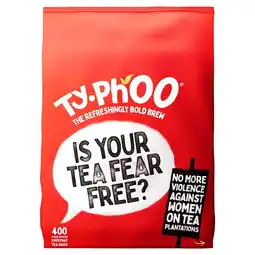 Tesco TYPHOO 400 TEA BAGS 1250G offer