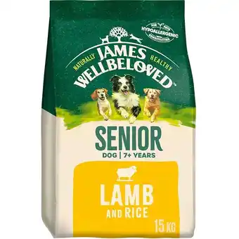 Tesco James Wellbeloved Adult Dog Senior Lamb & Rice Kibble Dog Food 15kg offer