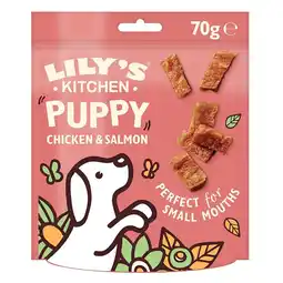 Tesco Lily's Kitchen Dog Puppy ChickenandSalmon Nibbles 70g - Shor (Pack of 8) offer