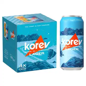 Tesco Korev Lager 4x440ml offer