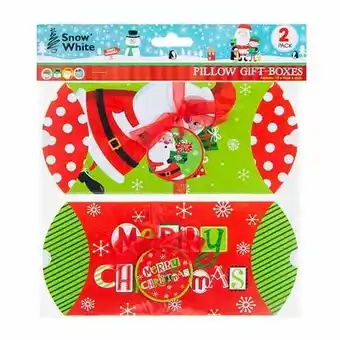 Tesco Christmas Santa Claus Pillow Gift Boxes - Pack of 2 offer