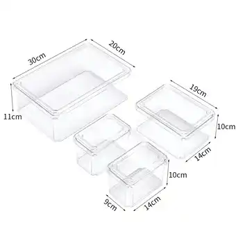 Tesco Living and Home 4Pcs Transparent Refrigerator Bins Organizer Set - Large Size 30*20*11cm offer