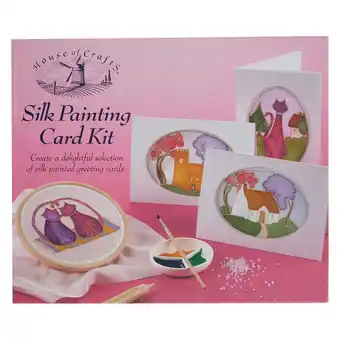 Tesco House of Crafts Silk Painting Card, Multicoloured, Single Craft Kit offer