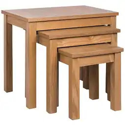 Tesco Vida Designs Oakridge Set of 3 Nest of Tables Sofa Side End Table, Oak offer