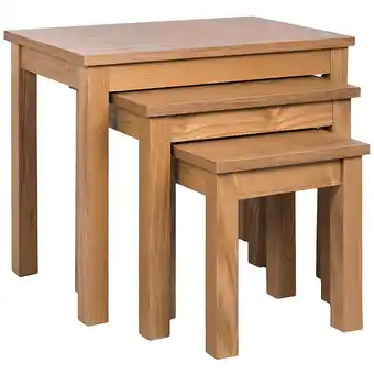 Tesco Vida Designs Oakridge Set of 3 Nest of Tables Sofa Side End Table, Oak offer