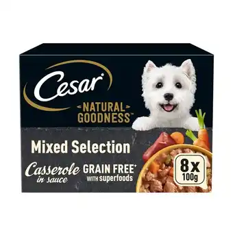 Tesco Cesar Natural Goodness Casserole Mixed Wet Dog Food Tray 8x100g offer