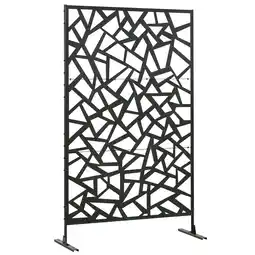 Tesco Outsunny Metal Garden Partition Screen Decorative Outdoor Divider offer