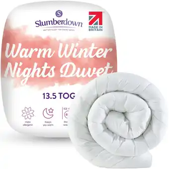 Tesco Slumberdown Warm Winter Nights Duvet, 13.5 Tog, Super King offer