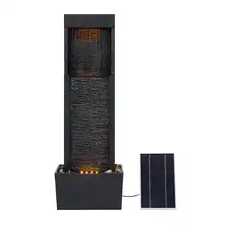 Tesco Teamson Home Athena Solar-Powered Outdoor Modern Waterfall Fountain, Black offer